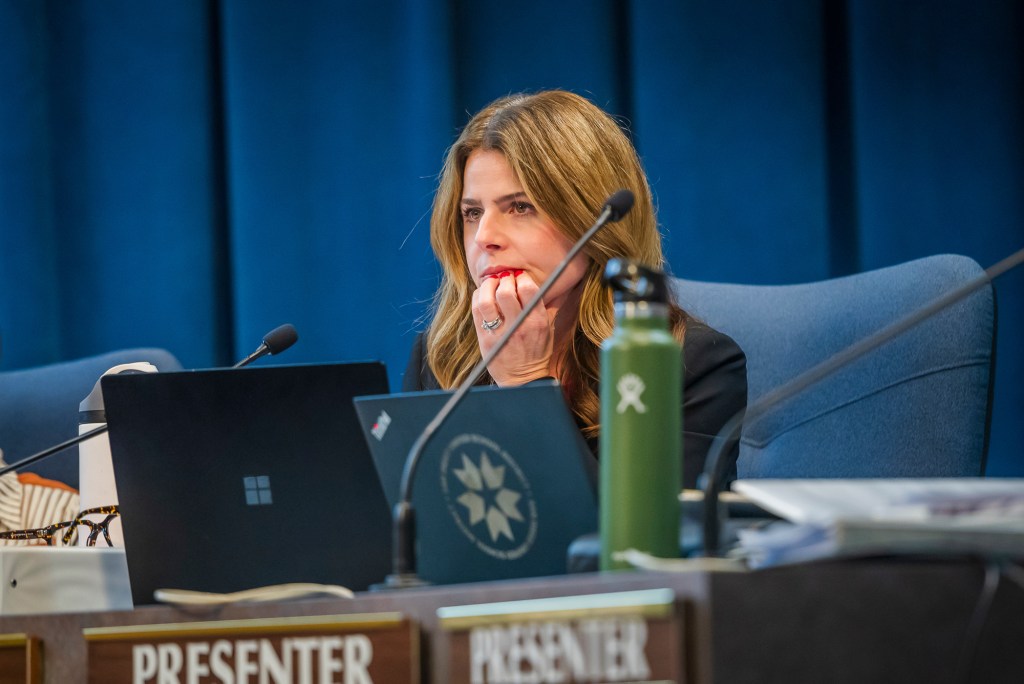 San Diego Unified School Board Trustee Shana Hazan speaks during a San Diego Unified School Board meeting on Monday, Jan. 26, 2026. / Vito Di Stefano for Voice of San Diego