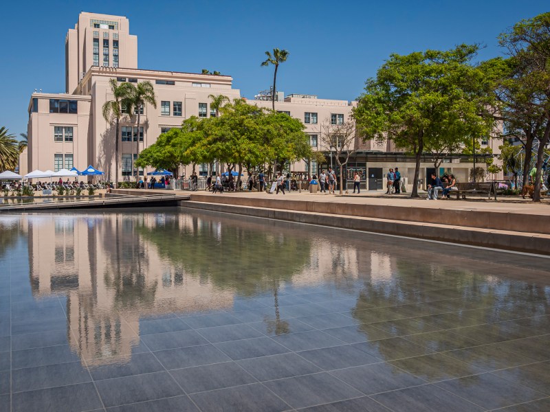 The San Diego County Administration Building in downtown San Diego on Wednesday, April 8, 2026. / Vito Di Stefano for Voice of San Diego